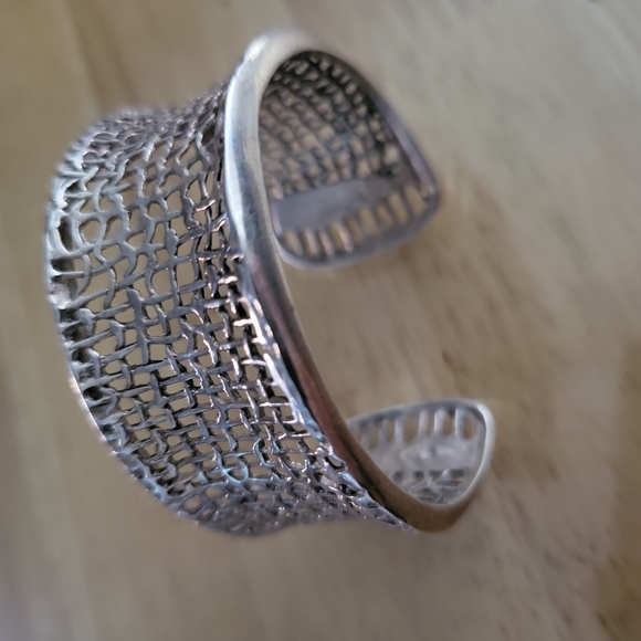 Silpada 925 Sterling Silver Cuff Bracelet Mesh Design - Picture 6 of 9